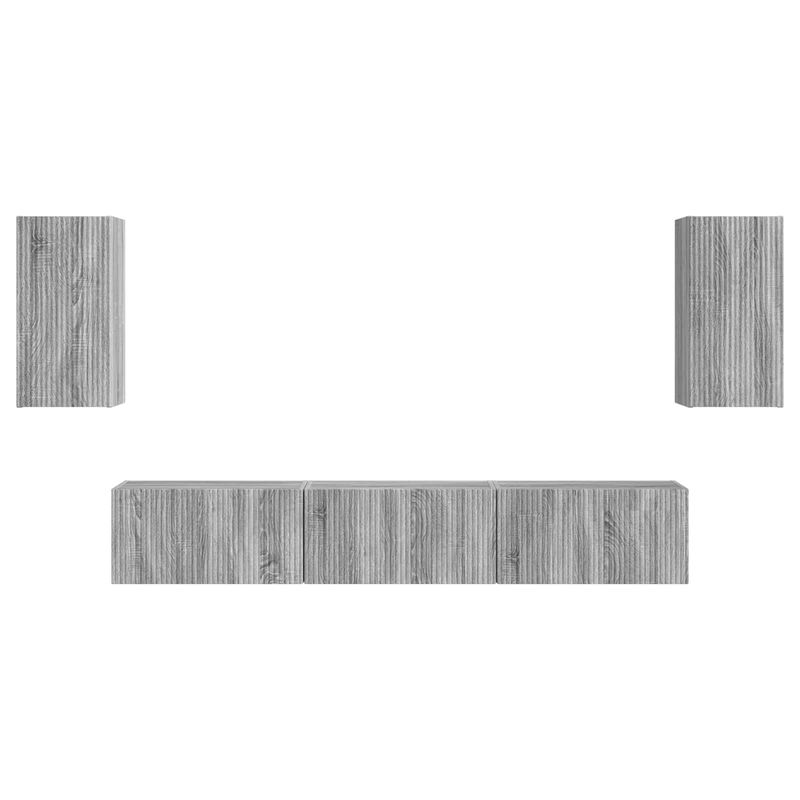 Casa si Gradina - Mobilier - Comode si corpuri - Comode - Set comoda TV Pe perete 3 pcs Gri Sonoma Lemn compozit - Infinity.ro