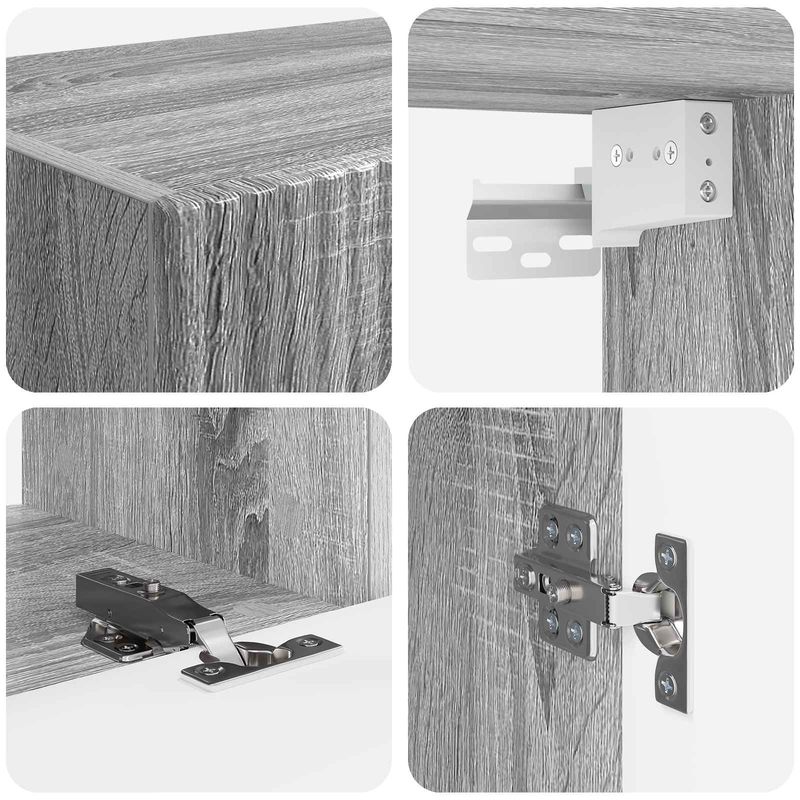 Casa si Gradina - Mobilier - Comode si corpuri - Comode - Set comoda TV Pe perete 3 pcs Gri Sonoma Lemn compozit - Infinity.ro