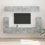 Casa si Gradina - Mobilier - Comode si corpuri - Comode - Set comoda TV Pe perete 5 pcs Gri din beton Lemn compozit - Infinity.ro