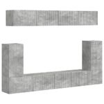 Casa si Gradina - Mobilier - Comode si corpuri - Comode - Set comoda TV Pe perete 5 pcs Gri din beton Lemn compozit - Infinity.ro
