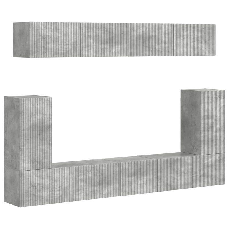 Casa si Gradina - Mobilier - Comode si corpuri - Comode - Set comoda TV Pe perete 5 pcs Gri din beton Lemn compozit - Infinity.ro
