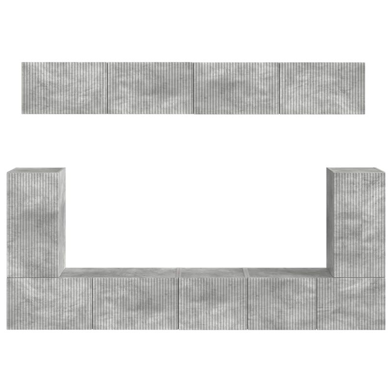 Casa si Gradina - Mobilier - Comode si corpuri - Comode - Set comoda TV Pe perete 5 pcs Gri din beton Lemn compozit - Infinity.ro
