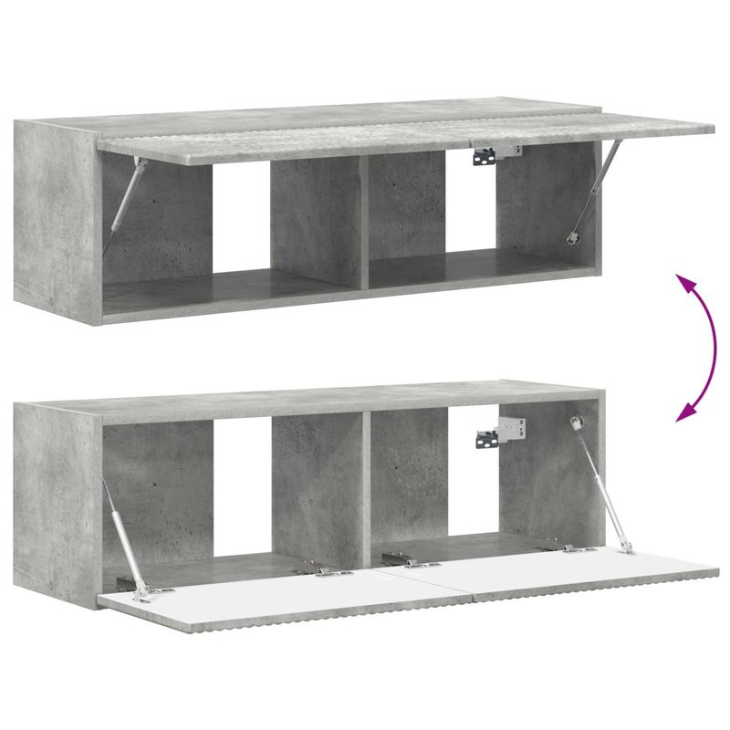 Casa si Gradina - Mobilier - Comode si corpuri - Comode - Set comoda TV Pe perete 5 pcs Gri din beton Lemn compozit - Infinity.ro