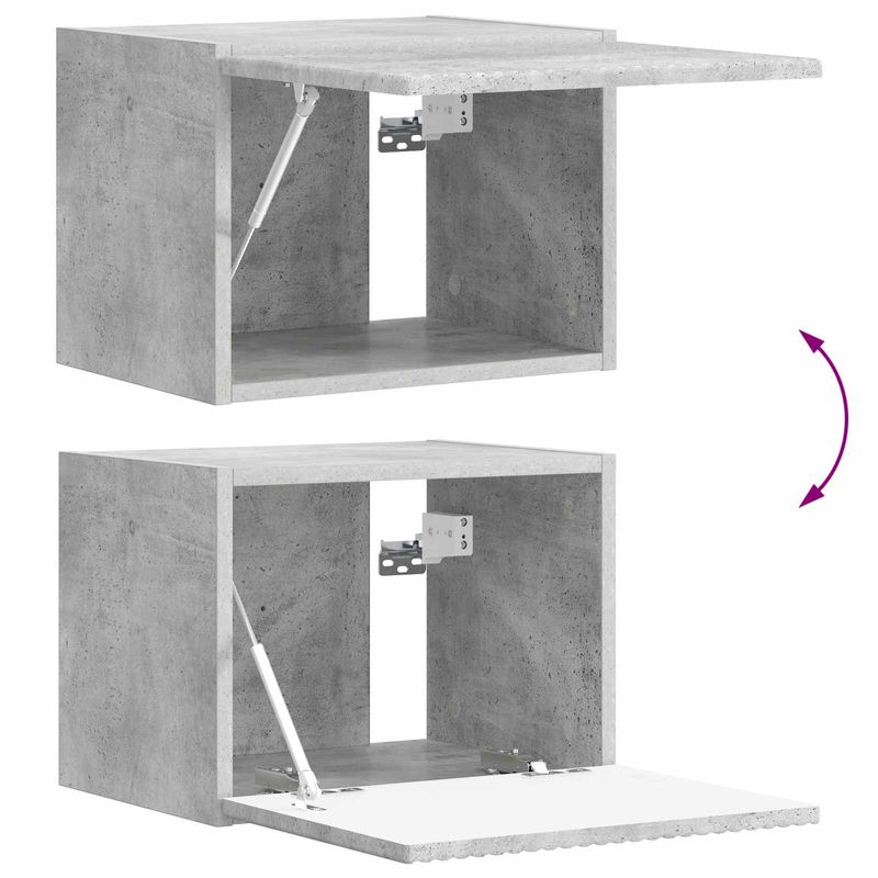 Casa si Gradina - Mobilier - Comode si corpuri - Comode - Set comoda TV Pe perete 5 pcs Gri din beton Lemn compozit - Infinity.ro