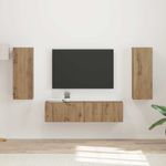 Casa si Gradina - Mobilier - Comode si corpuri - Comode - Set comoda TV Pe perete 2 pcs Stejar Artizanal Lemn compozit - Infinity.ro