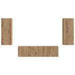 Casa si Gradina - Mobilier - Comode si corpuri - Comode - Set comoda TV Pe perete 2 pcs Stejar Artizanal Lemn compozit - Infinity.ro