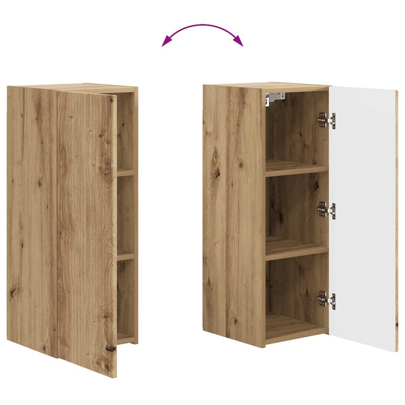 Casa si Gradina - Mobilier - Comode si corpuri - Comode - Set comoda TV Pe perete 2 pcs Stejar Artizanal Lemn compozit - Infinity.ro