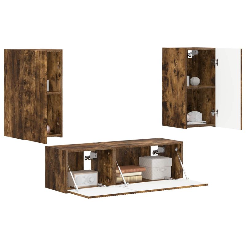 Casa si Gradina - Mobilier - Seturi de mobilier - Seturi living - Set de mobilier Stejar fumuriu 60 x 31 x 29,5 cm - Infinity.ro