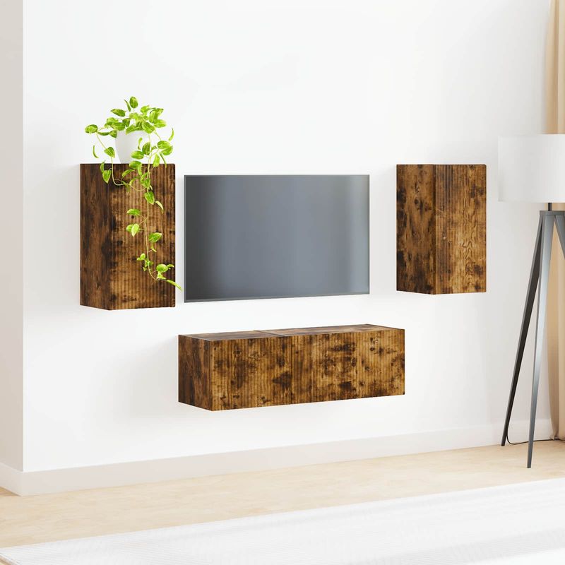 Casa si Gradina - Mobilier - Seturi de mobilier - Seturi living - Set de mobilier Stejar fumuriu 60 x 31 x 29,5 cm - Infinity.ro