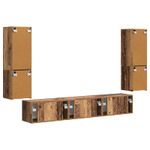 Casa si Gradina - Mobilier - Comode si corpuri - Comode - Set comoda TV Pe perete 4 pcs Lemn vechi Lemn compozit - Infinity.ro