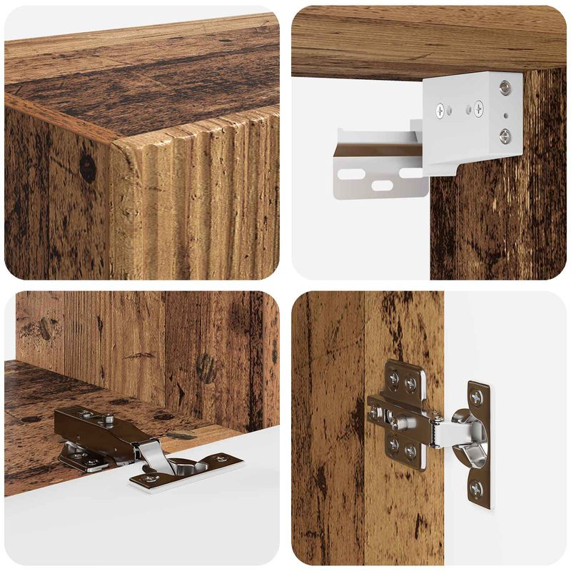 Casa si Gradina - Mobilier - Comode si corpuri - Comode - Set comoda TV Pe perete 4 pcs Lemn vechi Lemn compozit - Infinity.ro