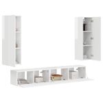 Casa si Gradina - Mobilier - Comode si corpuri - Comode - Set comoda TV Pe perete 3 pcs Alb lucios Lemn compozit - Infinity.ro