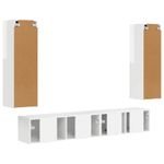 Casa si Gradina - Mobilier - Comode si corpuri - Comode - Set comoda TV Pe perete 3 pcs Alb lucios Lemn compozit - Infinity.ro