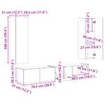 Casa si Gradina - Mobilier - Comode si corpuri - Comode - Set comoda TV Pe perete 3 pcs Alb lucios Lemn compozit - Infinity.ro