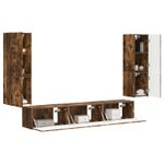 Casa si Gradina - Mobilier - Comode si corpuri - Comode - Set comoda TV Pe perete 4 pcs Stejar fumuriu Lemn compozit - Infinity.ro