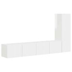 Casa si Gradina - Mobilier - Comode si corpuri - Comode - Set comoda TV Pe perete 2 pcs Alb lucios Lemn compozit - Infinity.ro
