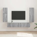 Casa si Gradina - Mobilier - Comode si corpuri - Comode - Set comoda TV Pe perete 4 pcs Gri Sonoma Lemn compozit - Infinity.ro