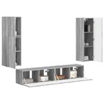 Casa si Gradina - Mobilier - Comode si corpuri - Comode - Set comoda TV Pe perete 4 pcs Gri Sonoma Lemn compozit - Infinity.ro