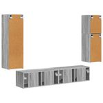 Casa si Gradina - Mobilier - Comode si corpuri - Comode - Set comoda TV Pe perete 4 pcs Gri Sonoma Lemn compozit - Infinity.ro