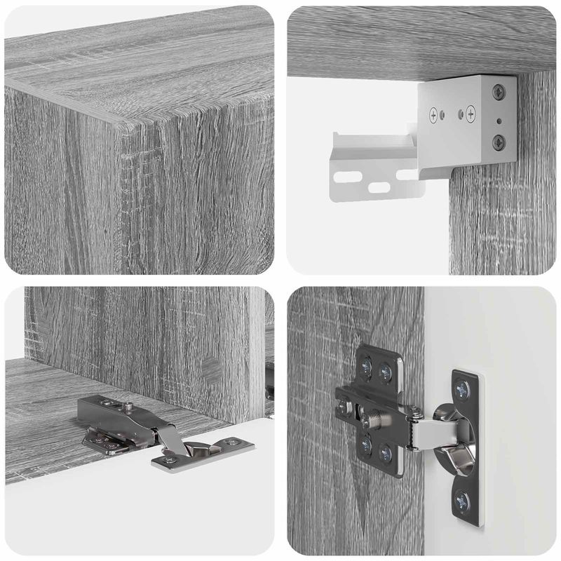 Casa si Gradina - Mobilier - Comode si corpuri - Comode - Set comoda TV Pe perete 4 pcs Gri Sonoma Lemn compozit - Infinity.ro
