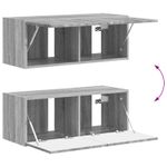 Casa si Gradina - Mobilier - Comode si corpuri - Comode - Set comoda TV Pe perete 4 pcs Gri Sonoma Lemn compozit - Infinity.ro