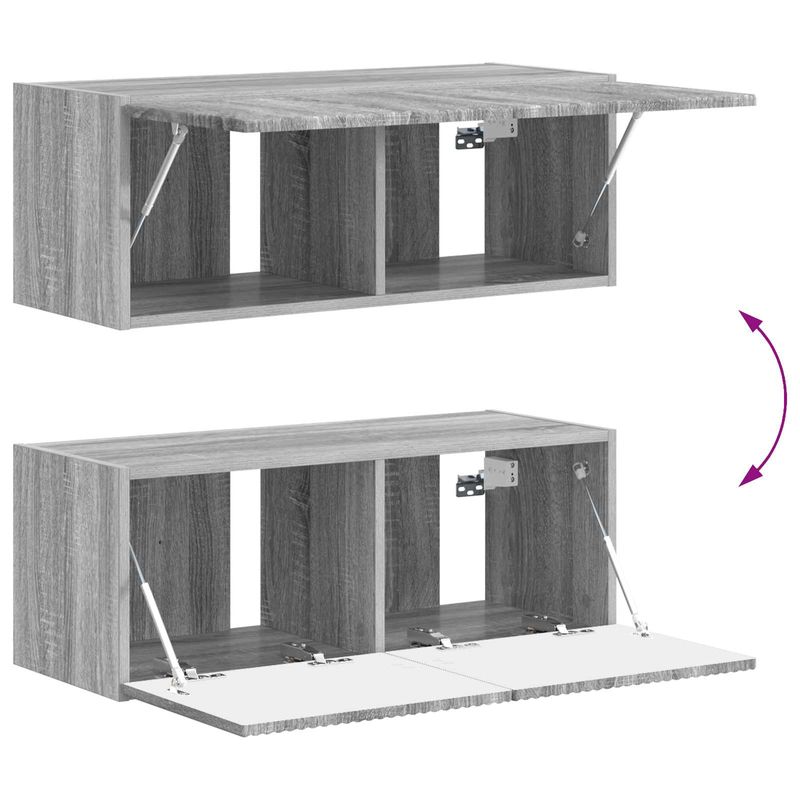 Casa si Gradina - Mobilier - Comode si corpuri - Comode - Set comoda TV Pe perete 4 pcs Gri Sonoma Lemn compozit - Infinity.ro