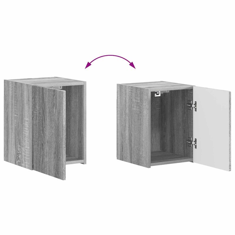 Casa si Gradina - Mobilier - Comode si corpuri - Comode - Set comoda TV Pe perete 4 pcs Gri Sonoma Lemn compozit - Infinity.ro