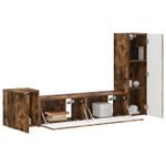 Casa si Gradina - Mobilier - Comode si corpuri - Comode - Set comoda TV Pe perete 4 pcs Stejar fumuriu Lemn compozit - Infinity.ro