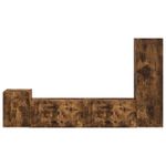 Casa si Gradina - Mobilier - Comode si corpuri - Comode - Set comoda TV Pe perete 4 pcs Stejar fumuriu Lemn compozit - Infinity.ro