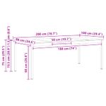 Casa si Gradina - Mobilier - Mese si birouri - Mese bucatarie si dining - Masa de dining natural 200 x 100 x 75 cm Lemn de pin masiv - Infinity.ro