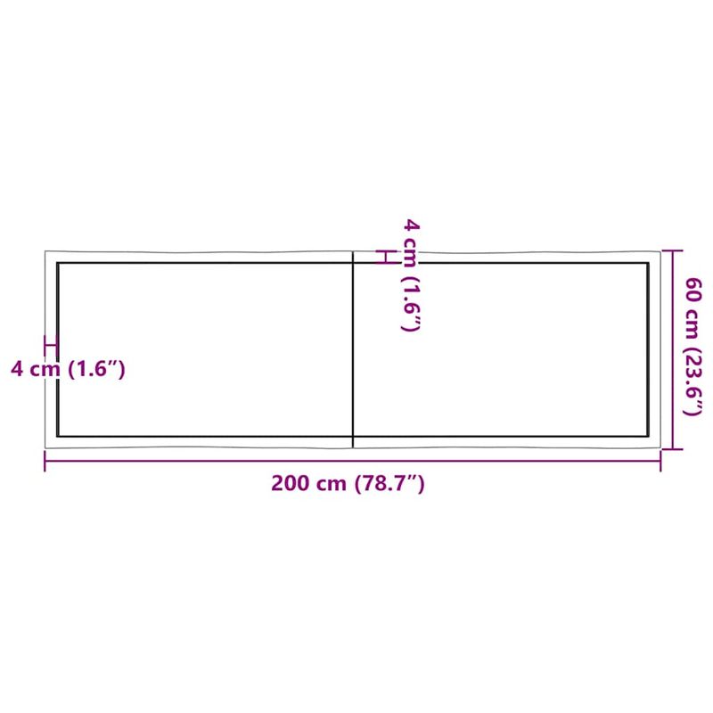 Casa si Gradina - Mobilier - Feronerie si accesorii mobila - Blat masa, 200x60x4 cm, gri, lemn stejar tratat contur organic - Infinity.ro