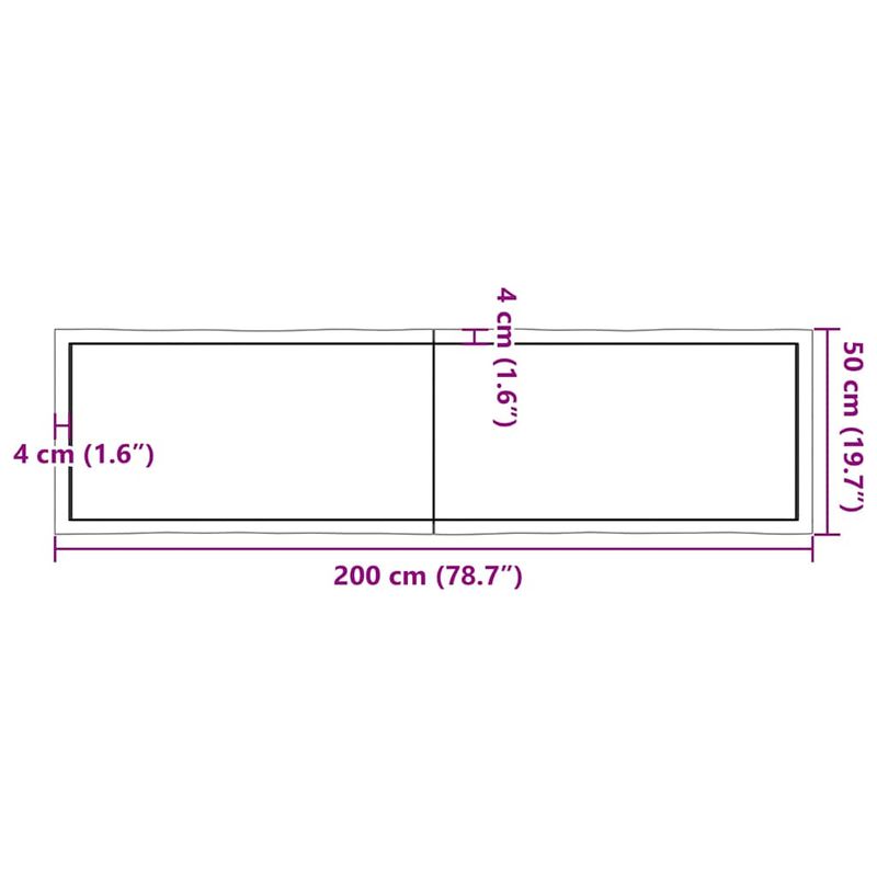 Casa si Gradina - Mobilier - Feronerie si accesorii mobila - Blat masa, 200x50x6 cm, gri, lemn stejar tratat contur organic - Infinity.ro