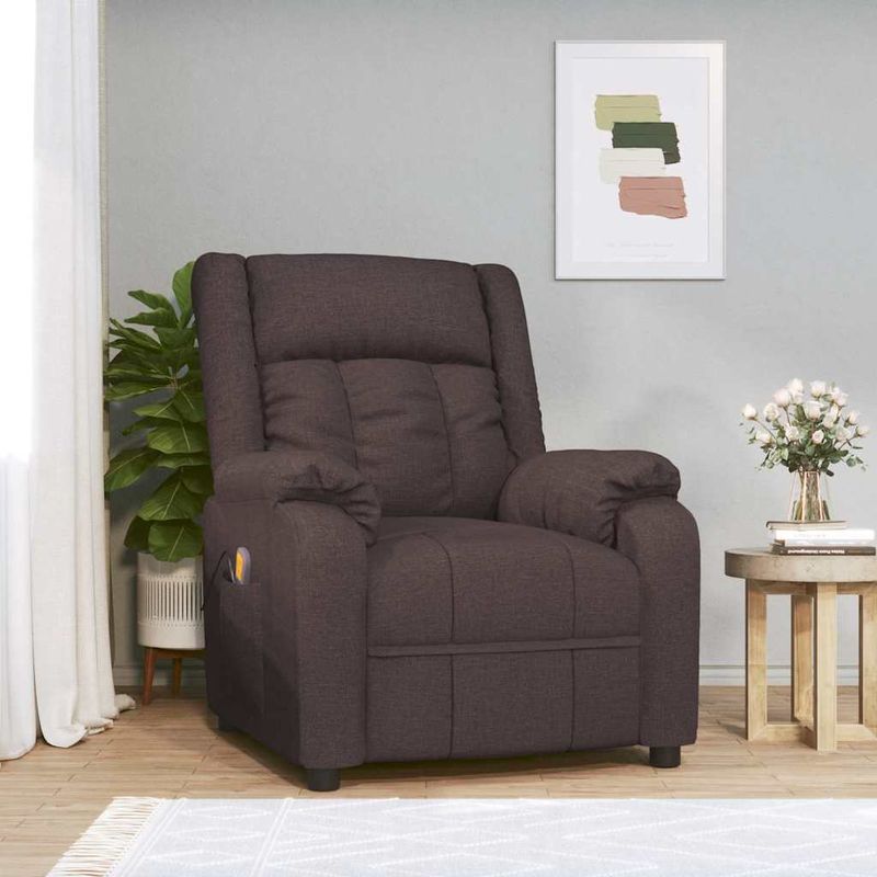 Ingrijire personala si Cosmetice - Sanatate si wellness - Articole wellness - Fotolii de masaj - Scaun de masaj Manual Maro inchis 82 x 93 x 96 cm tesatura - Infinity.ro