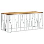 Casa si Gradina - Mobilier - Mese si birouri - Masute de cafea - Masuta de cafea, argintiu, otel inoxidabil si lemn masiv acacia - Infinity.ro