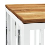 Casa si Gradina - Mobilier - Mese si birouri - Masute de cafea - Masuta de cafea, argintiu, otel inoxidabil si lemn masiv acacia - Infinity.ro