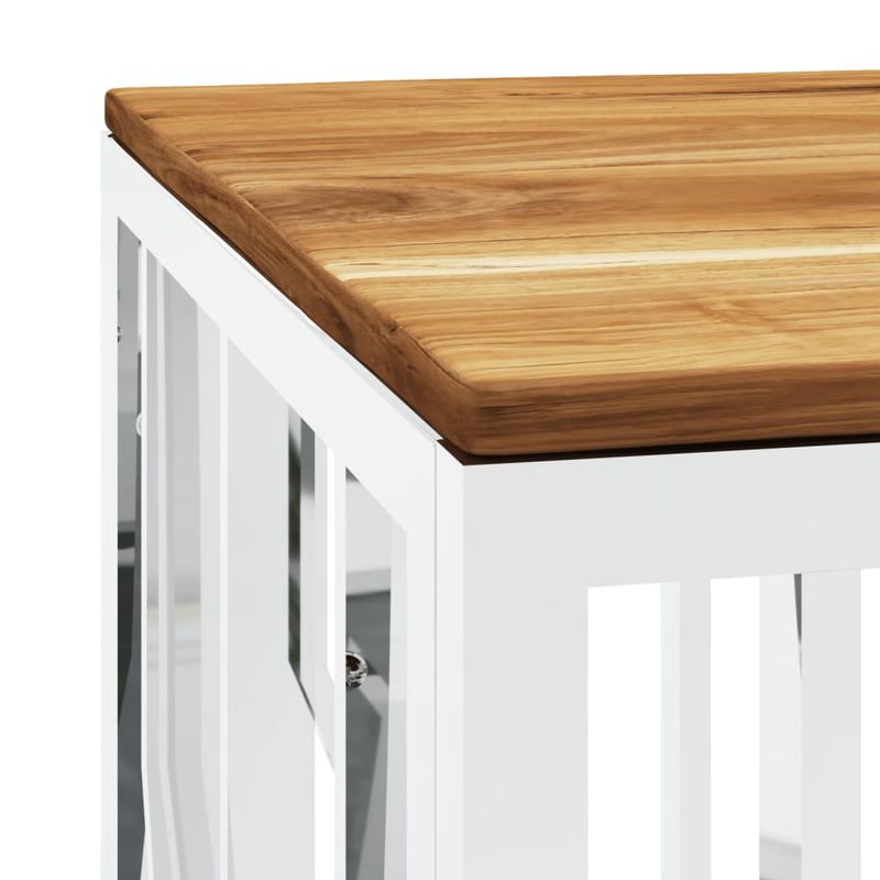 Casa si Gradina - Mobilier - Mese si birouri - Masute de cafea - Masuta de cafea, argintiu, otel inoxidabil si lemn masiv acacia - Infinity.ro