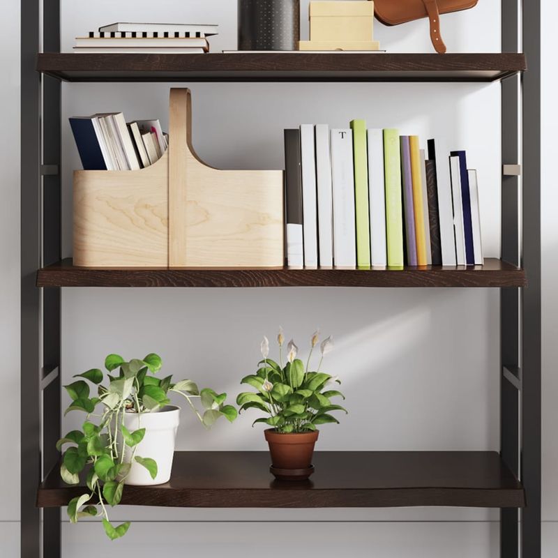 Casa si Gradina - Mobilier - Biblioteci si rafturi - Rafturi - Raft de perete maro inchis lemn masiv stejar tratat - Infinity.ro