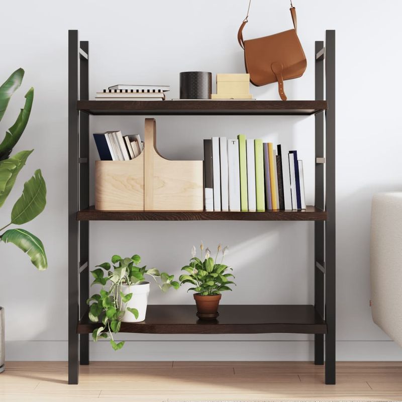 Casa si Gradina - Mobilier - Biblioteci si rafturi - Rafturi - Raft de perete maro inchis lemn masiv stejar tratat - Infinity.ro