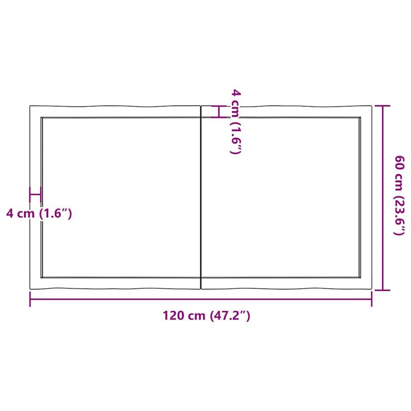 Casa si Gradina - Mobilier - Feronerie si accesorii mobila - Blat masa, 120x60x6 cm, gri, lemn stejar tratat contur organic - Infinity.ro