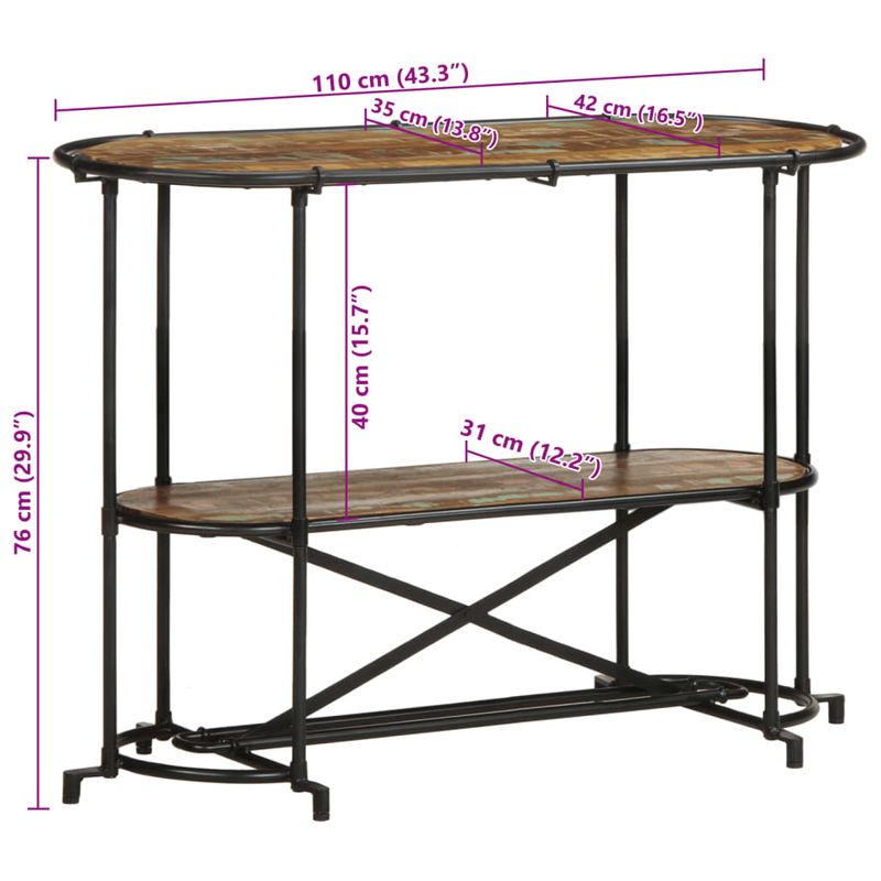 Casa si Gradina - Mobilier - Comode si corpuri - Console - Masa consola, 110x42x76 cm, lemn masiv reciclat - Infinity.ro