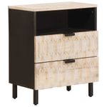 Casa si Gradina - Mobilier - Comode si corpuri - Noptiere - Dulap de noapte Alb 50 x 33 x 60 cm Lemn de mango solid - Infinity.ro