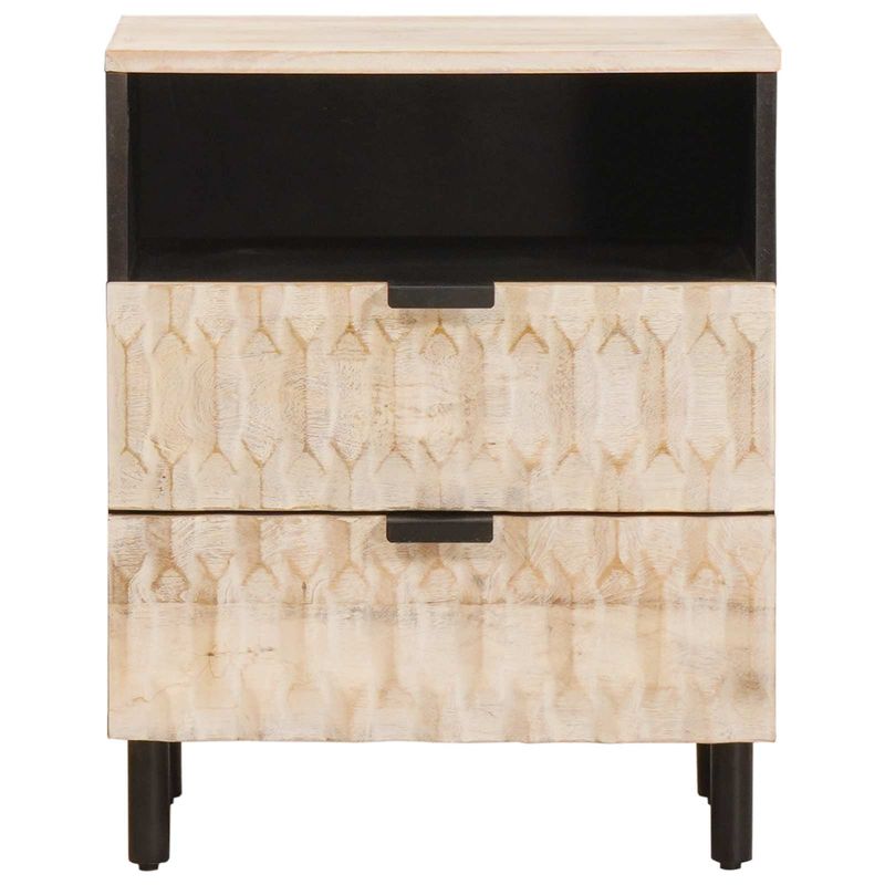 Casa si Gradina - Mobilier - Comode si corpuri - Noptiere - Dulap de noapte Alb 50 x 33 x 60 cm Lemn de mango solid - Infinity.ro