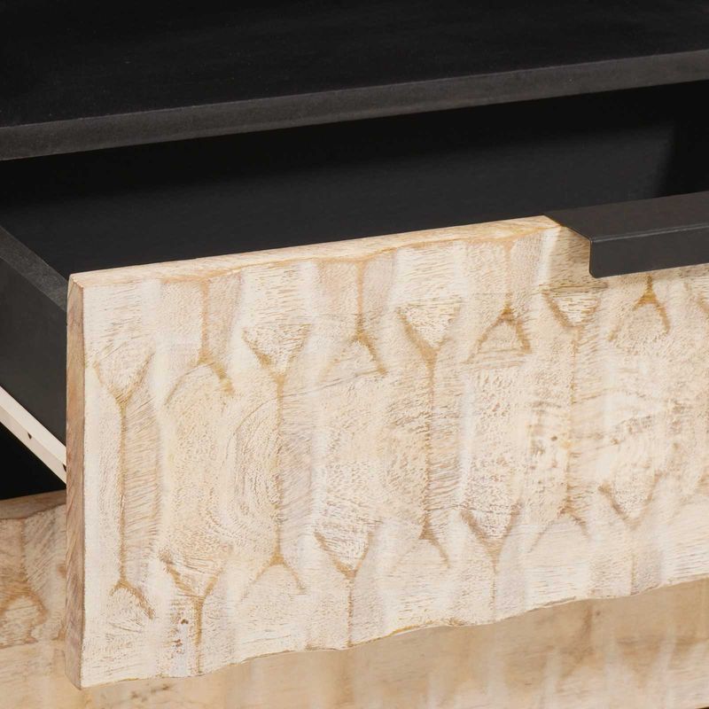 Casa si Gradina - Mobilier - Comode si corpuri - Noptiere - Dulap de noapte Alb 50 x 33 x 60 cm Lemn de mango solid - Infinity.ro