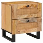 Casa si Gradina - Mobilier - Comode si corpuri - Noptiere - Dulap de noapte natural 40 x 33,5 x 46 cm Lemn de mango solid - Infinity.ro