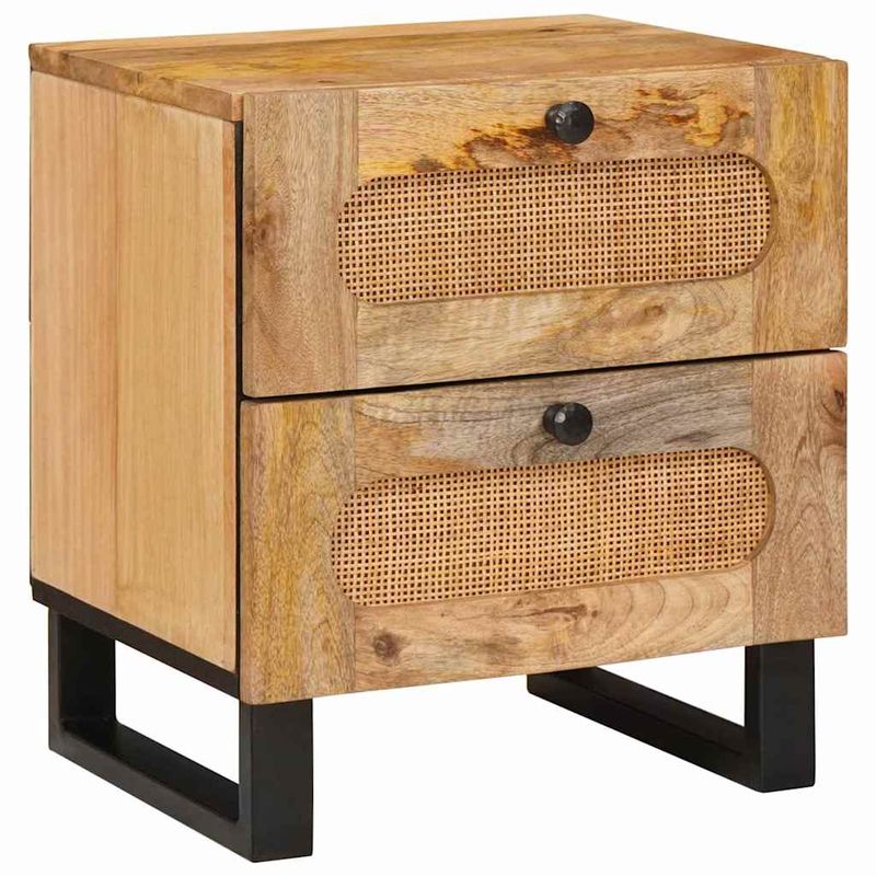Casa si Gradina - Mobilier - Comode si corpuri - Noptiere - Dulap de noapte natural 40 x 33,5 x 46 cm Lemn de mango solid - Infinity.ro