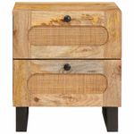 Casa si Gradina - Mobilier - Comode si corpuri - Noptiere - Dulap de noapte natural 40 x 33,5 x 46 cm Lemn de mango solid - Infinity.ro