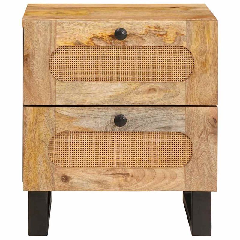 Casa si Gradina - Mobilier - Comode si corpuri - Noptiere - Dulap de noapte natural 40 x 33,5 x 46 cm Lemn de mango solid - Infinity.ro
