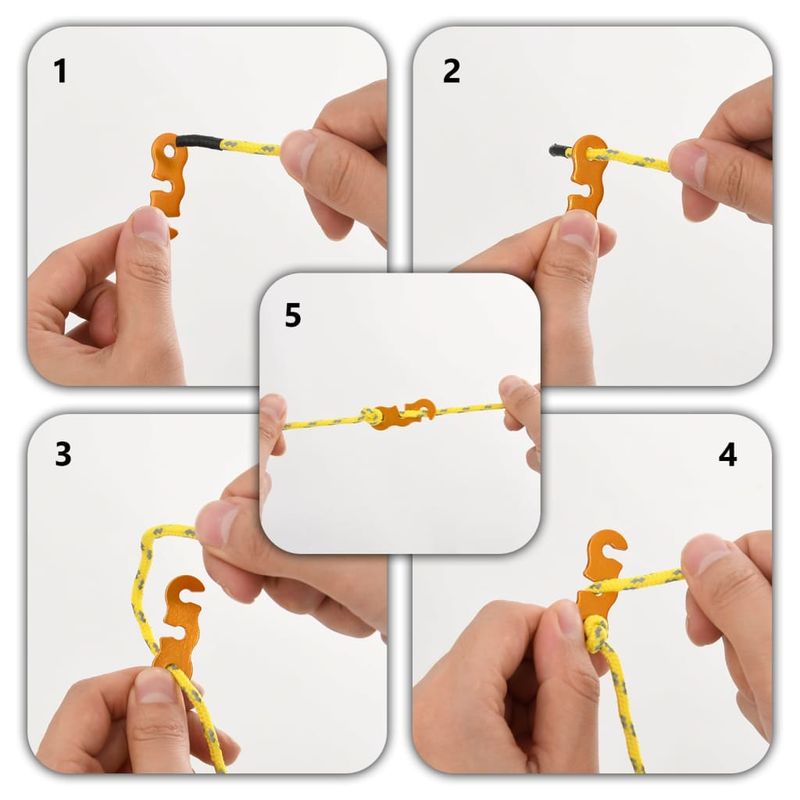 Sport si Outdoor - Camping - Accesorii corturi - Funie pentru cort cu chei reflectorizante, 8 buc., 4 m, 4 mm - Infinity.ro