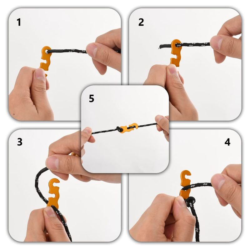 Sport si Outdoor - Camping - Accesorii corturi - Funie pentru cort cu chei reflectorizante, 8 buc., 4 m, 4 mm - Infinity.ro