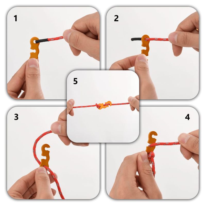 Sport si Outdoor - Camping - Accesorii corturi - Funie pentru cort cu chei reflectorizante, 8 buc., 4 m, 4 mm - Infinity.ro